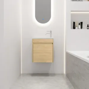 17'' Wall Mounted Bathroom Vanity with Resin Sink for Small Bathroom